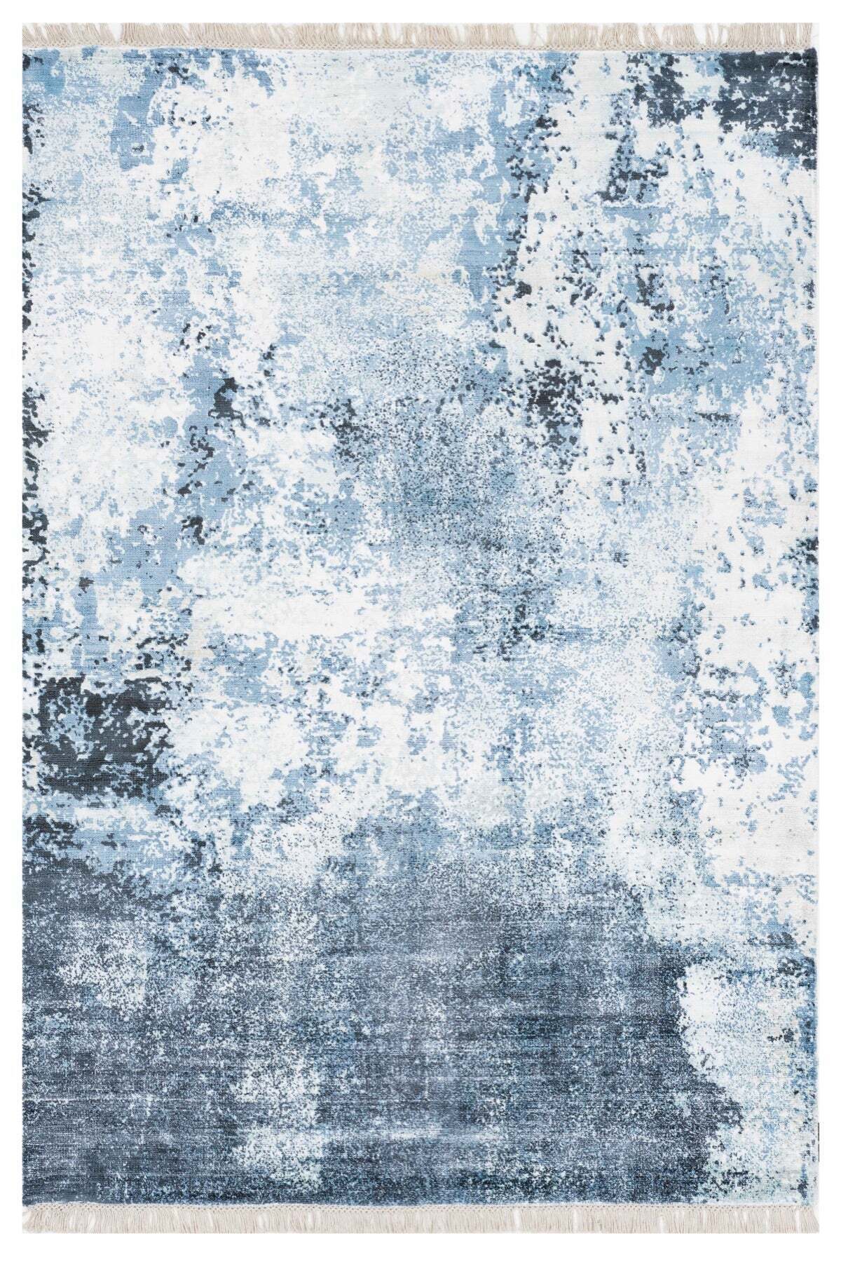 Naar Hali Erase KC 304 Blue Modern Handwoven Bamboo Living Room Rug - MALLTURK