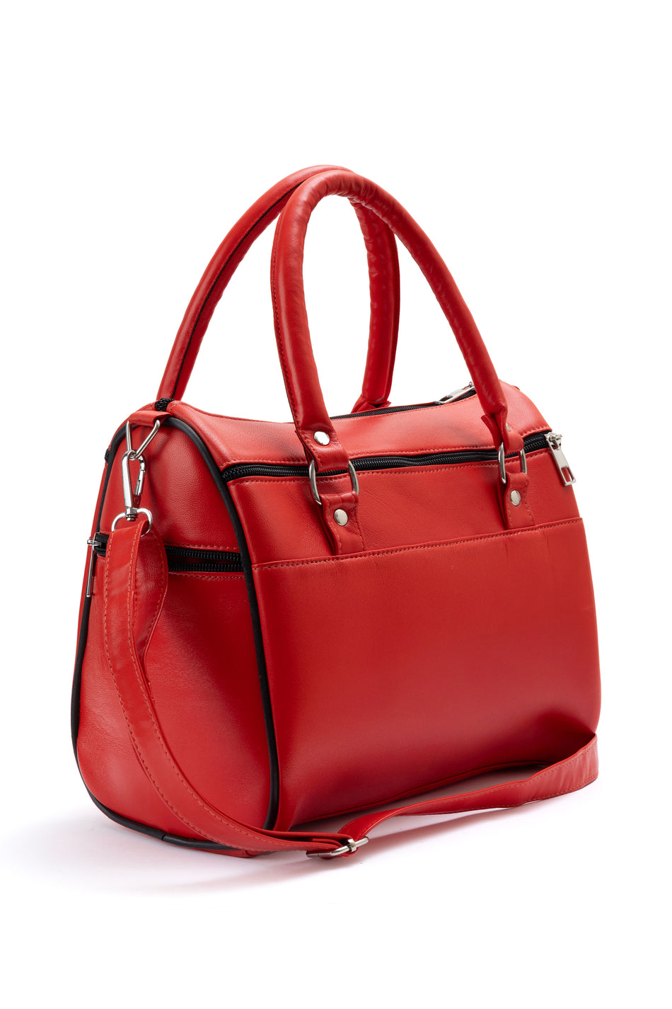 Fubileather Genuine Leather Shoulder Strap Mom Bag Red
