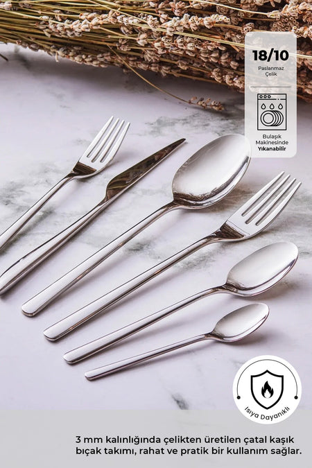 Emsan elegance bello 84 Piece 12 Place Setting Flatware Set luks Boxed - MALLTURK