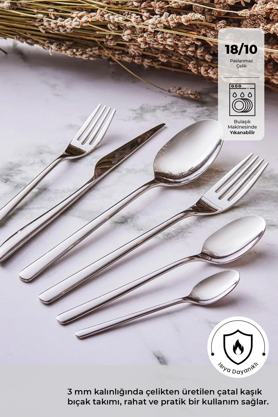 Emsan elegance bello 84 Piece 12 Place Setting Flatware Set luks Boxed - MALLTURK
