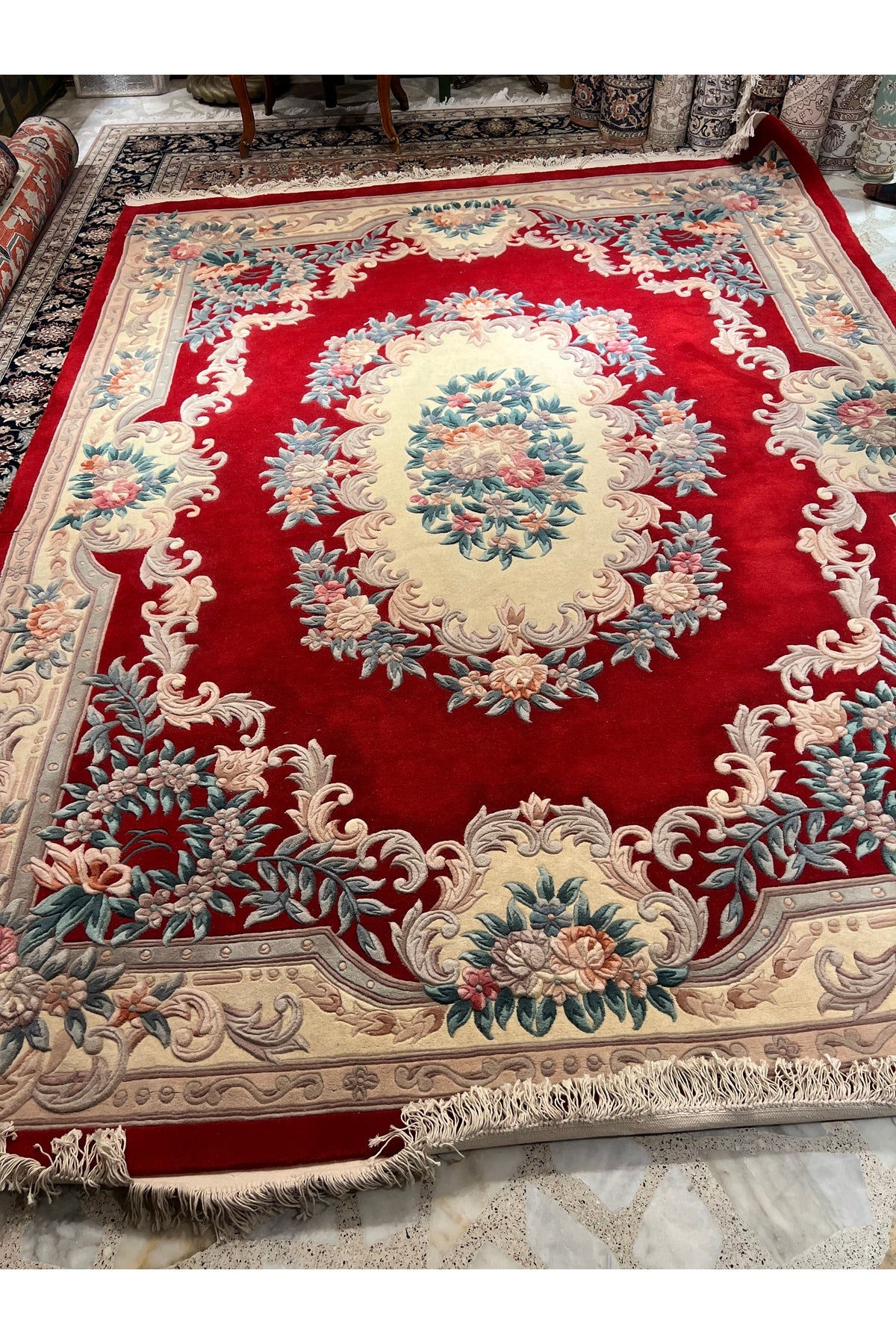 RD RAMAZAN DAG Hand Rug Art Hand-Woven Embossed Chinese Rug Red Color Size 320x245 - MALLTURK