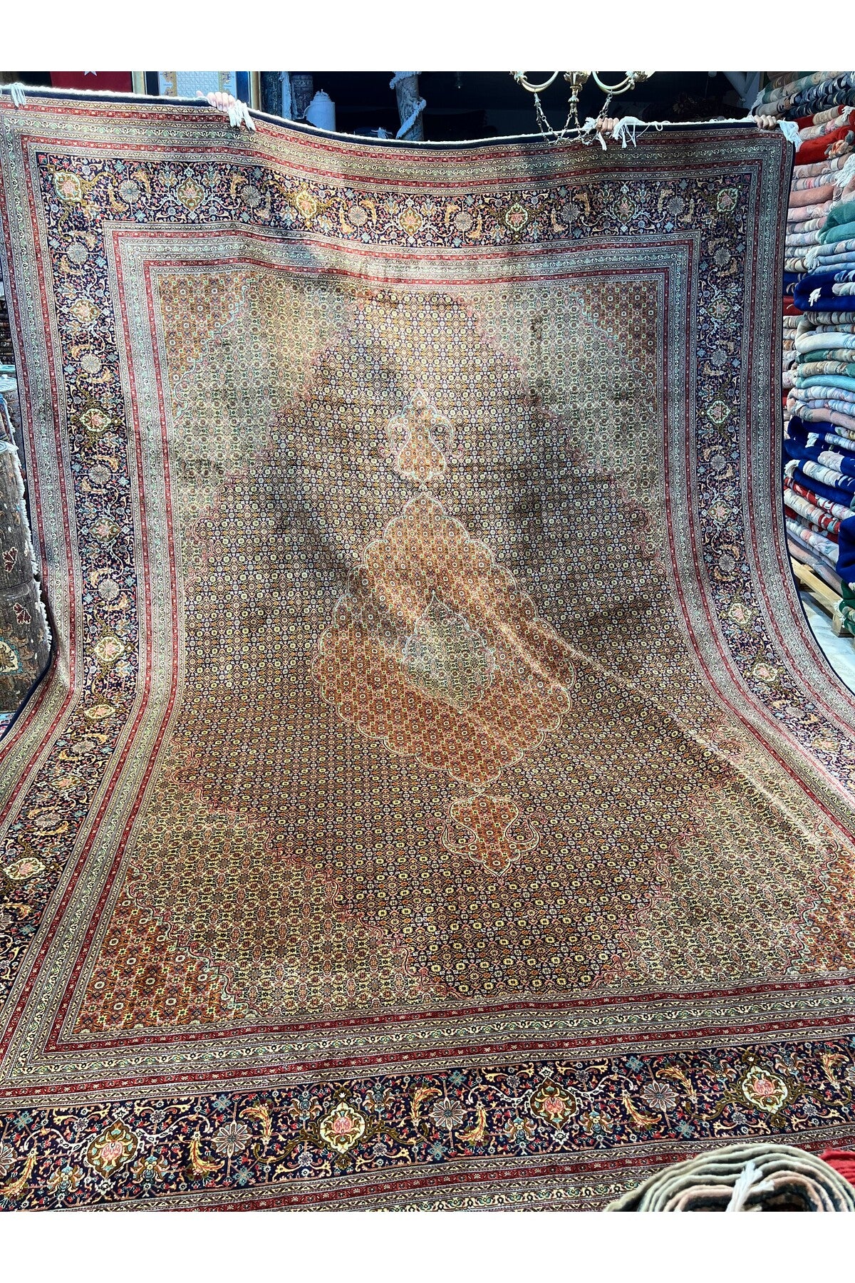 RD RAMAZAN DAG Hand Rug Art Hand-Woven Iranian Mahi Rug Wool Blend Premium Quality Size 400x300 - MALLTURK