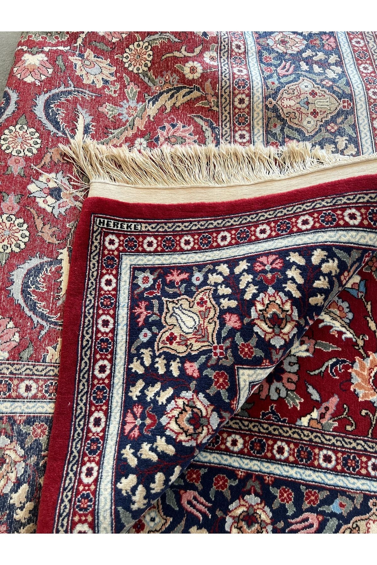 RD RAMAZAN DAG Hand Rug Art Hand-Woven Sumerbank Hereke Rug Signed Viyana Design Natural Dye Size 300x200 - MALLTURK