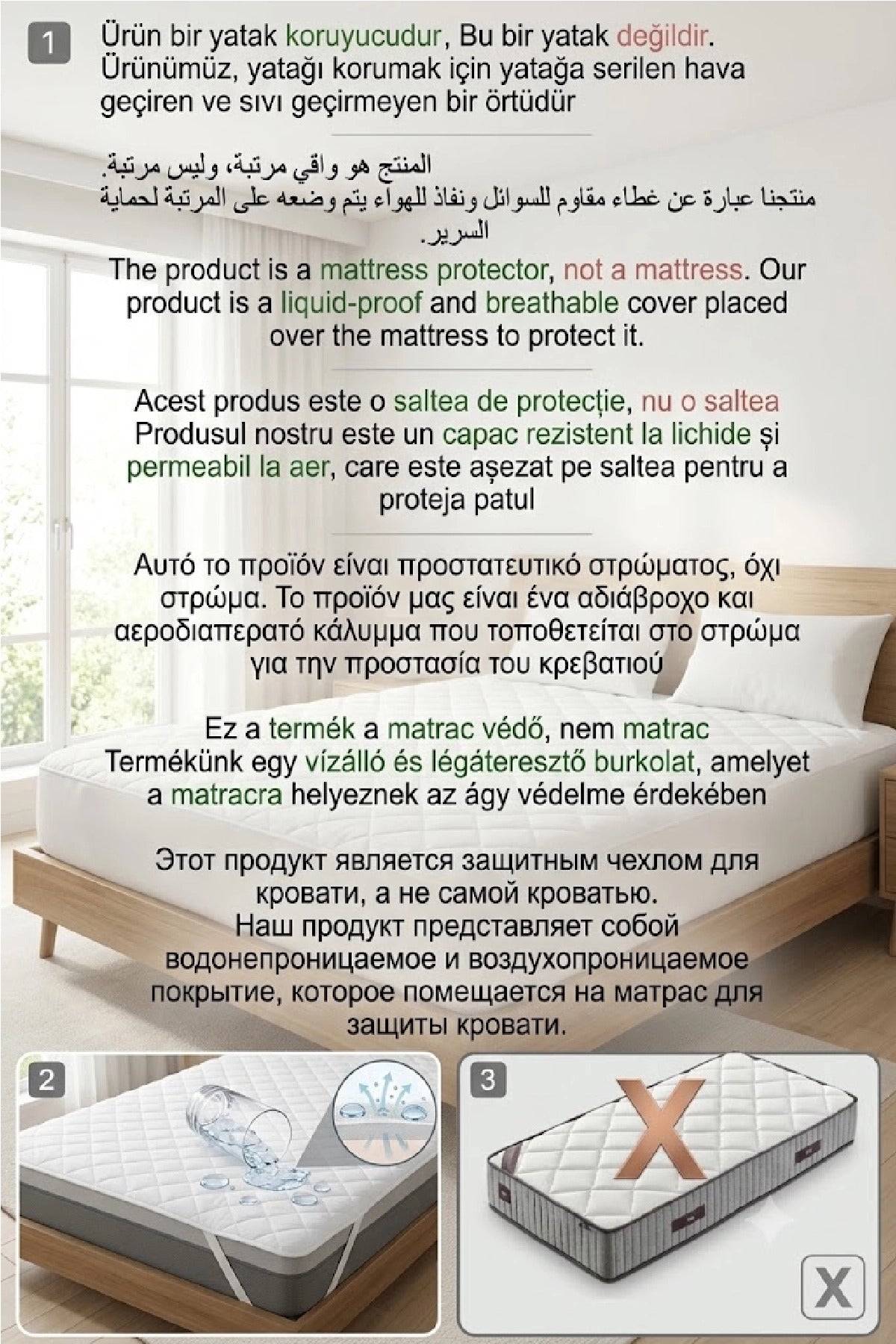 mycey Waterproof Cotton Fitted Mattress Protector - MALLTURK