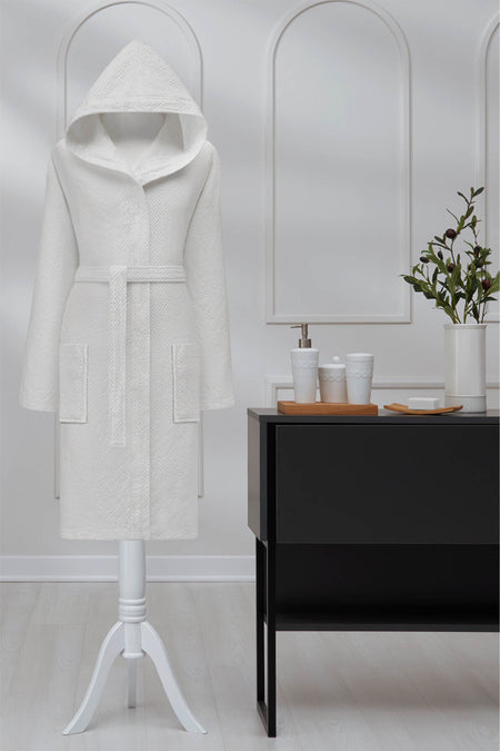 Ozdilek Grave Waffle Hooded Bathrobe - MALLTURK
