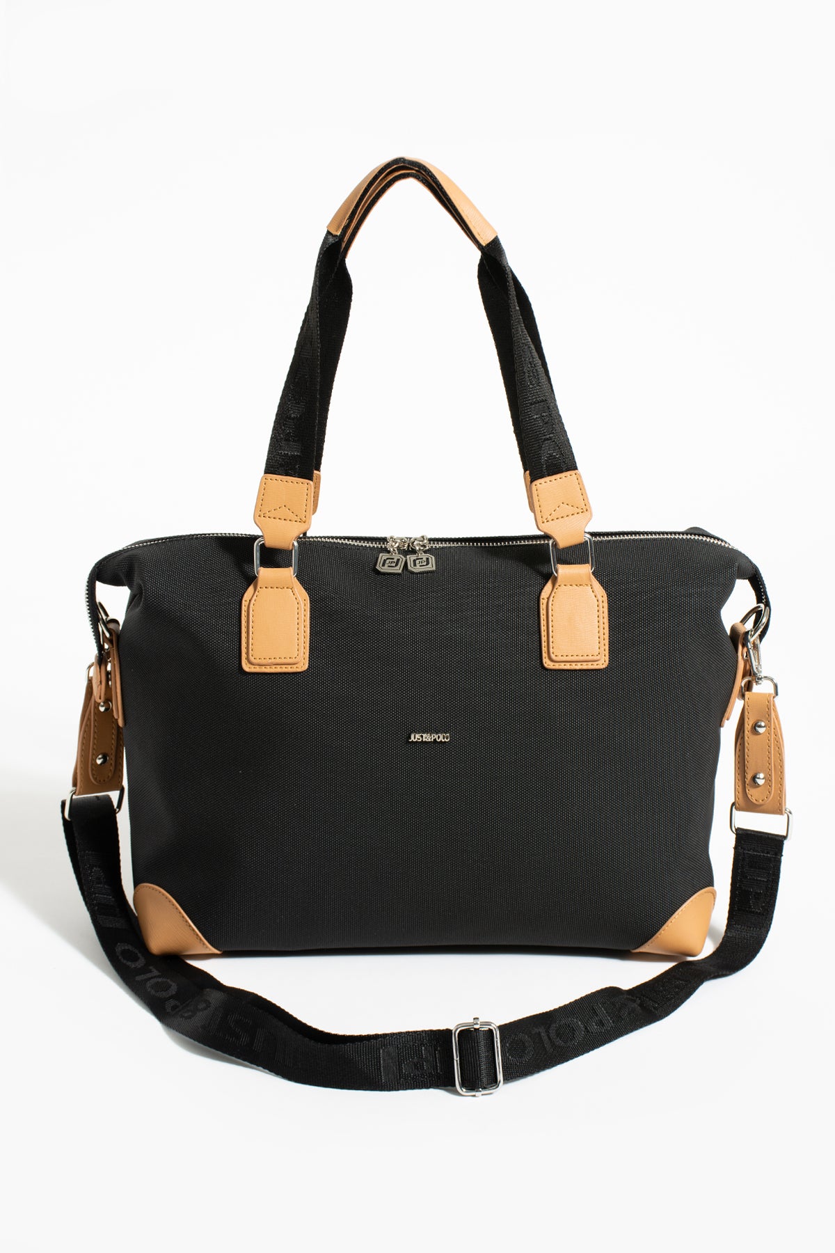 Just Polo Women's Hand and Shoulder Bag, Large Size, Black - MALLTURK