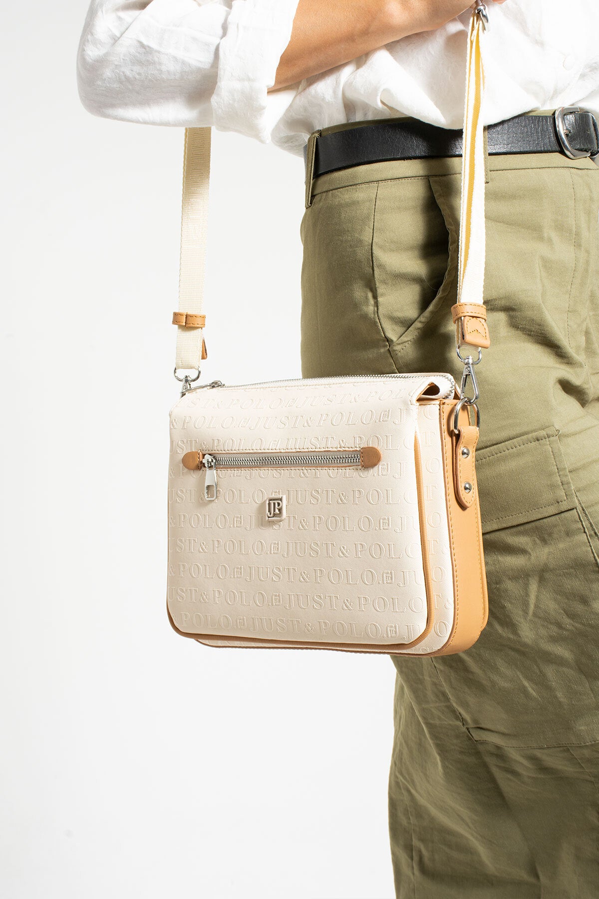 Just Polo Women's Beige Shoulder Bag - MALLTURK