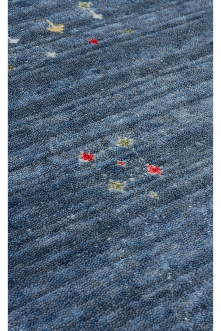 Eko Hali ZARA ZR 06 Blue Round, a special loom carpet shaped by the intensive hand labor of women from Usak. - MALLTURK