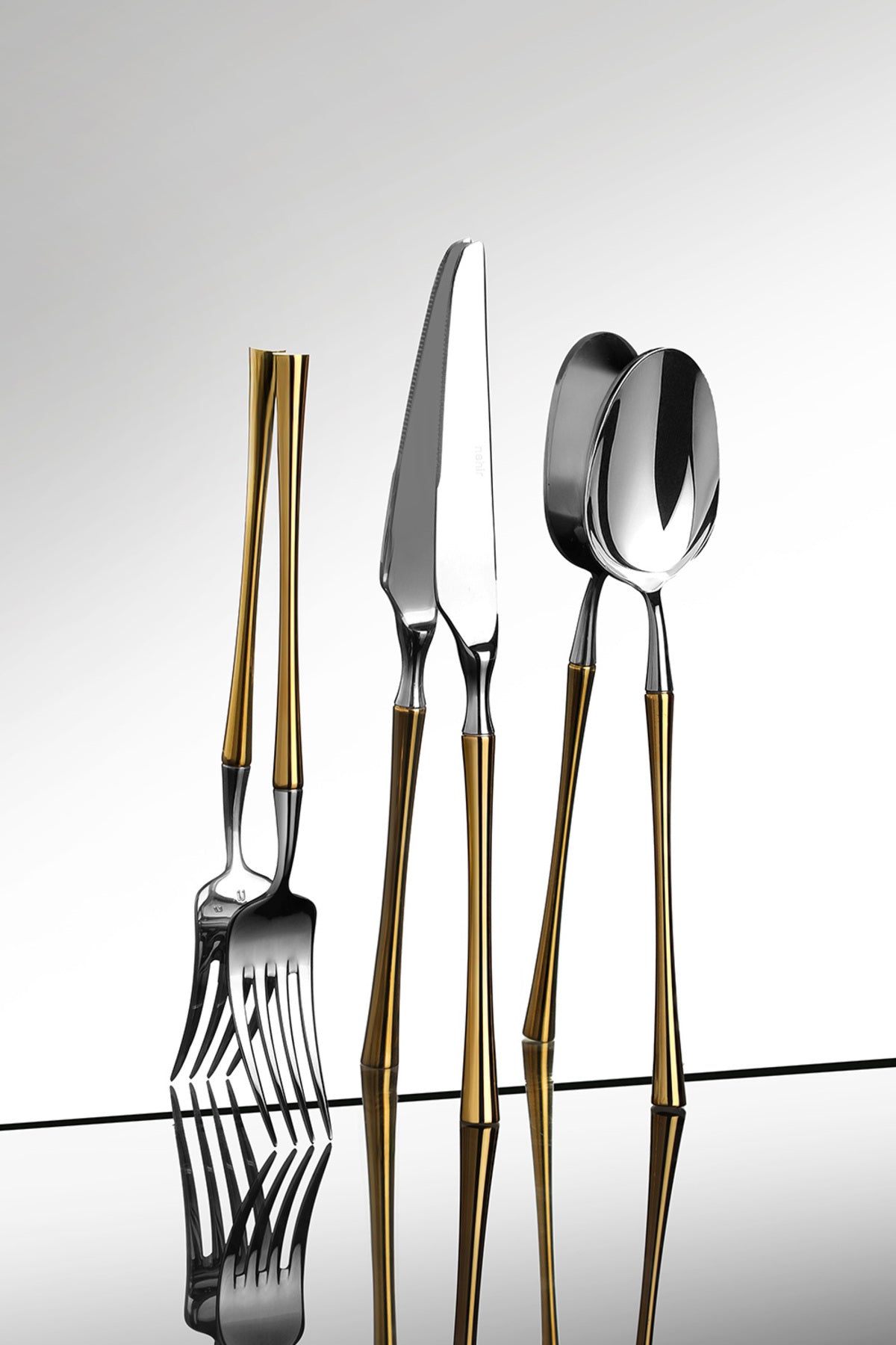 Nehir marbella altin Plain 6 Place Setting 36 Piece Boxed Flatware Set - MALLTURK
