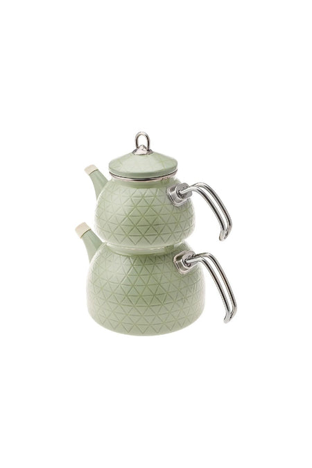 Karaca Crystal Green Enamel Midi Teapot Set - MALLTURK