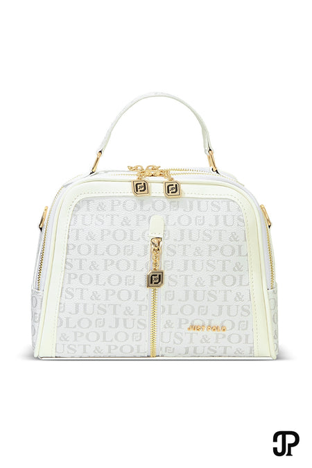 Just Polo Original Women's New Season Luxury Soft Leather Adjustable Crossbody Stylish Hand and Shoulder Bag White - MALLTURK