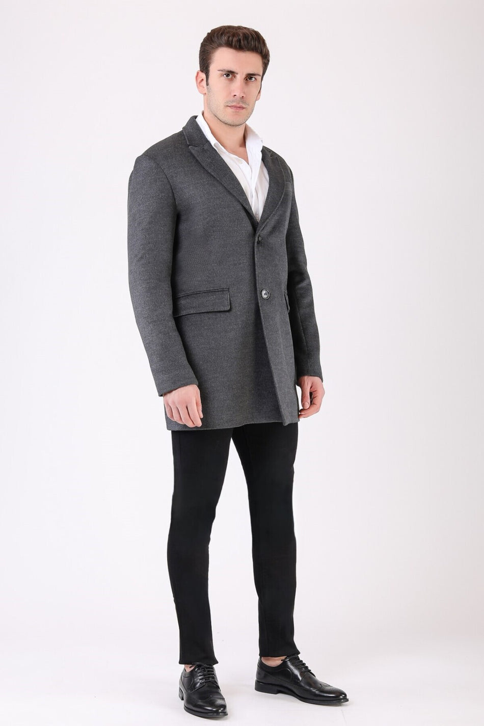 Cappotto in cashmere grigio fumo Leather Club