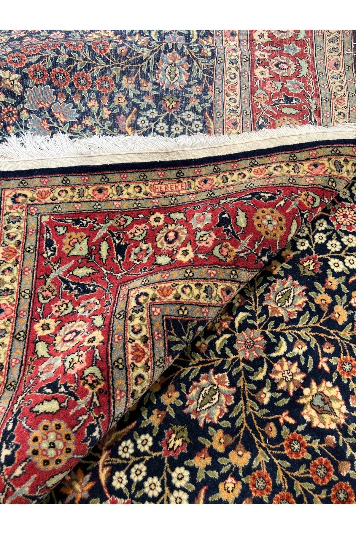 RD RAMAZAN DAG Hand Rug Art Hand-Woven Hereke Rug Seven Mountains Flower Design Size 3.20x2.10 - MALLTURK