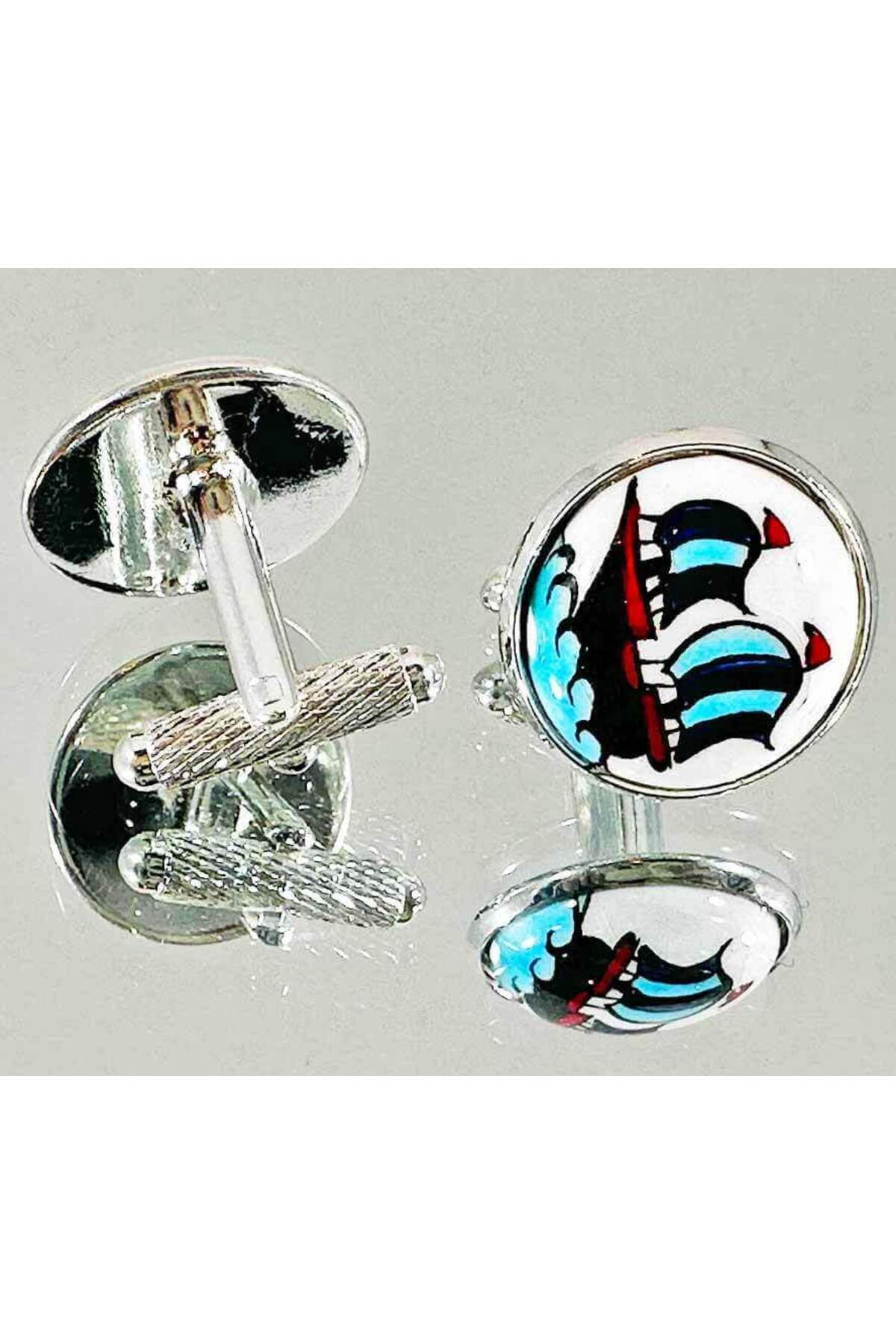 Cini Evi Kaptanin Secimi Iznik Tile Cufflinks - MALLTURK