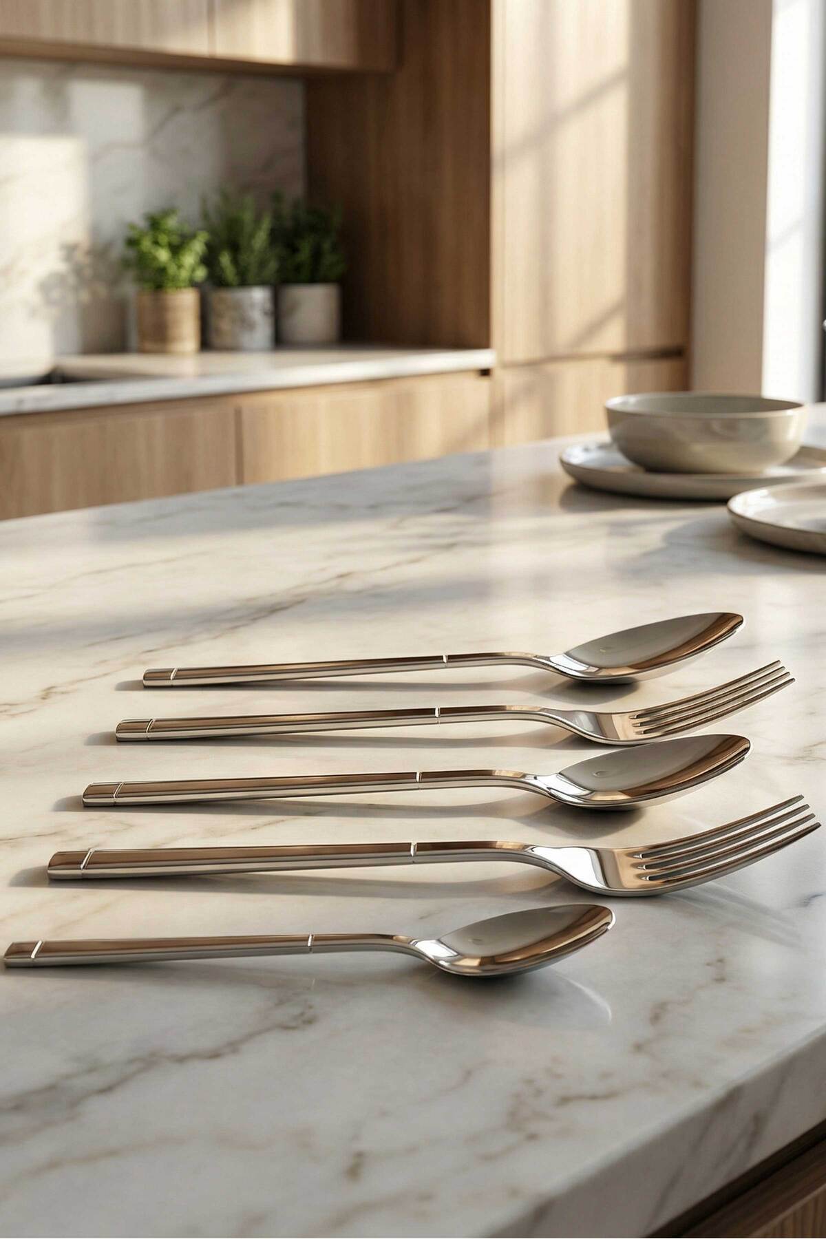 Tac felina nida 60 Piece 12 Place Setting Fork Spoon Set 18 10 Stainless Steel 304 kalite - MALLTURK