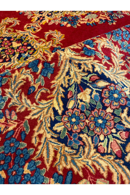 RD RAMAZAN DAG Hand Rug Art Hand-Woven Iranian Kirman Laver Rug Signed Size 450x350. - MALLTURK