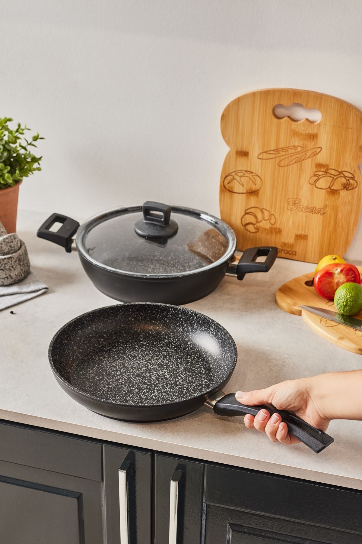 Karaca Biogranit Power 3 Piece Frying Pan Cookware Set - MALLTURK