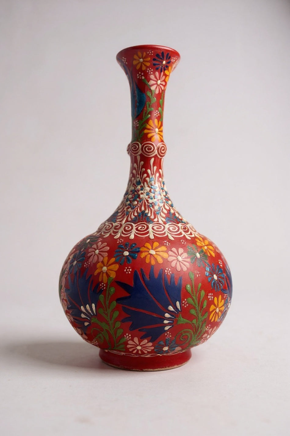 STORESZA Handmade 30cm Teardrop Shaped Ceramic Vase – Kutahya Ceramic Decorative Vase - MALLTURK