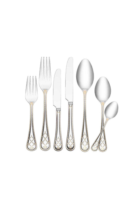 KORKMAZ lidya 89 Piece gold Flatware Set a2160 - MALLTURK