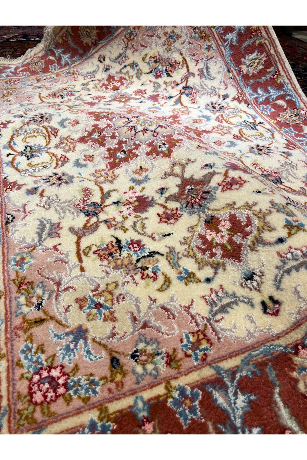 RD RAMAZAN DAG Hand Rug Art Hand-Woven Iranian Tabriz Rug Silk Wool Blend Size 180x124 - MALLTURK