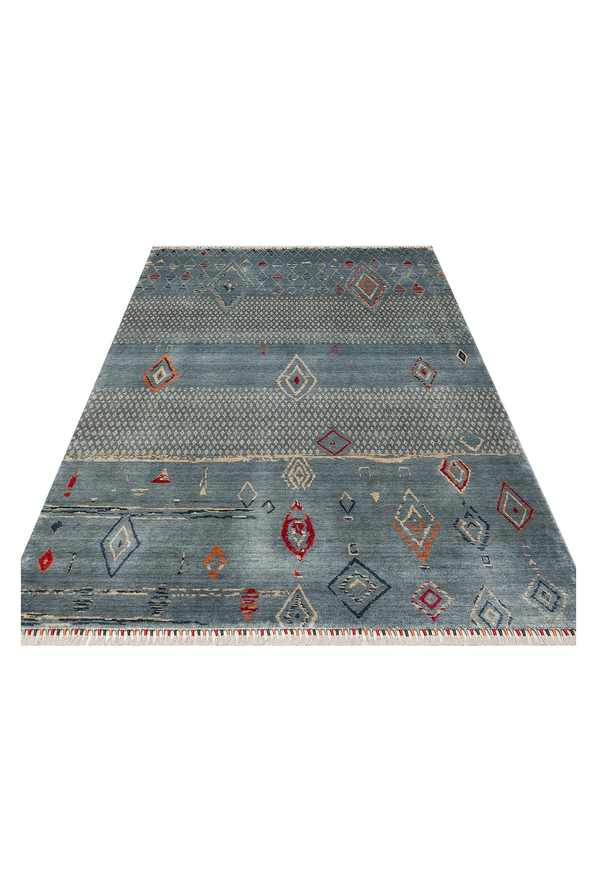 Eko Hali ZARA ZR 15 Aqua Multiy is a special loom carpet shaped by the intensive handiwork of women from Usak. - MALLTURK