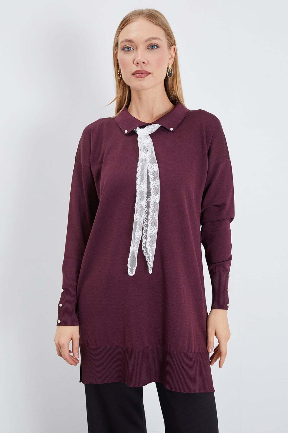 Fullamodest Lace Scarf Knitwear Tunic