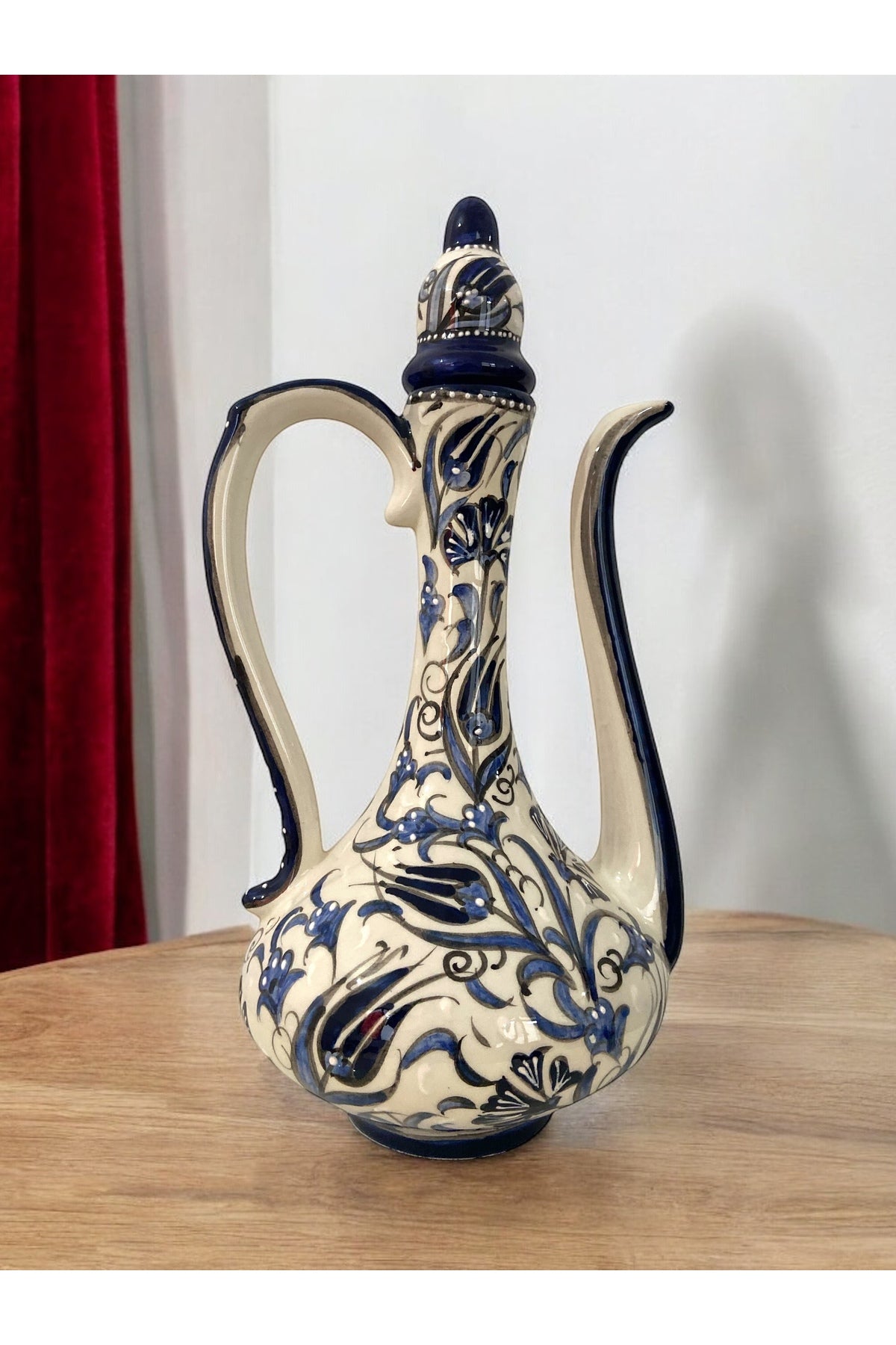 STORESZA Blue and White Ceramic Jug Vase - 30cm - MALLTURK