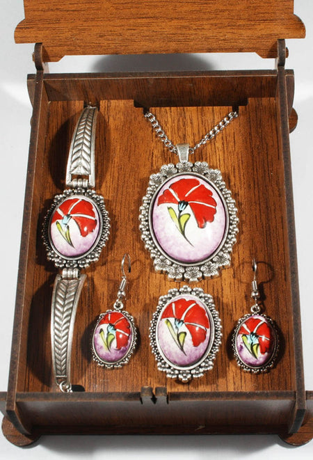 Cini Evi Anniversary Gift Iznik Tile Jewelry Set - MALLTURK