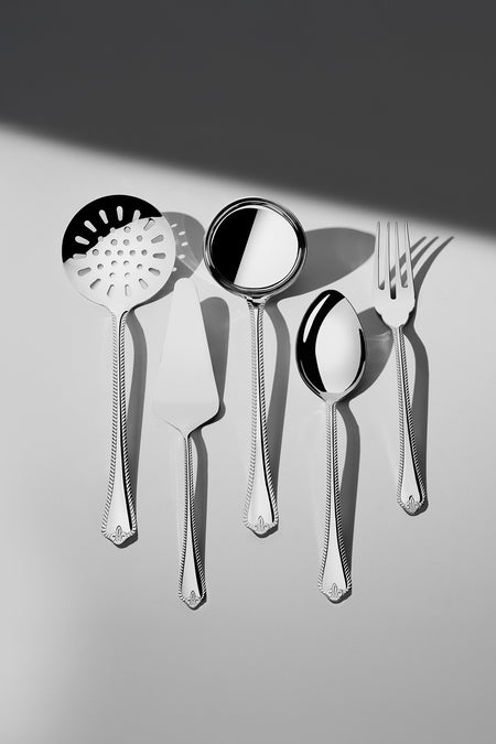 Nehir fulya Plain 12 Place Setting 89 Piece Boxed Flatware Set - MALLTURK