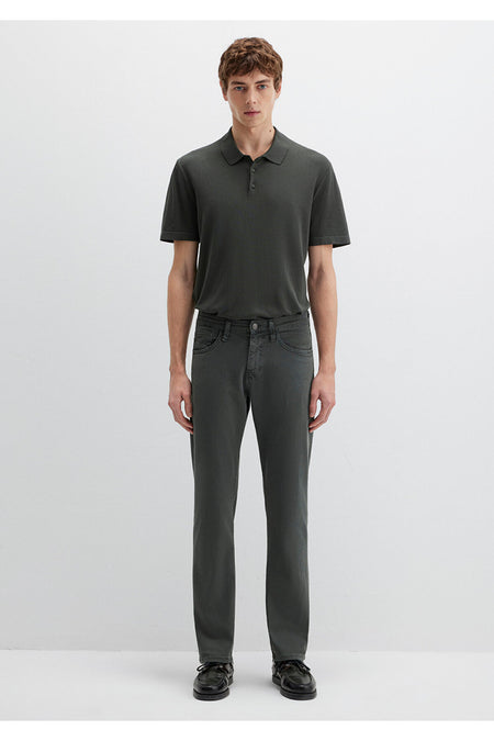 Mavi Hunter Moss Green Comfort Gabardine Trousers 0020285644 - MALLTURK