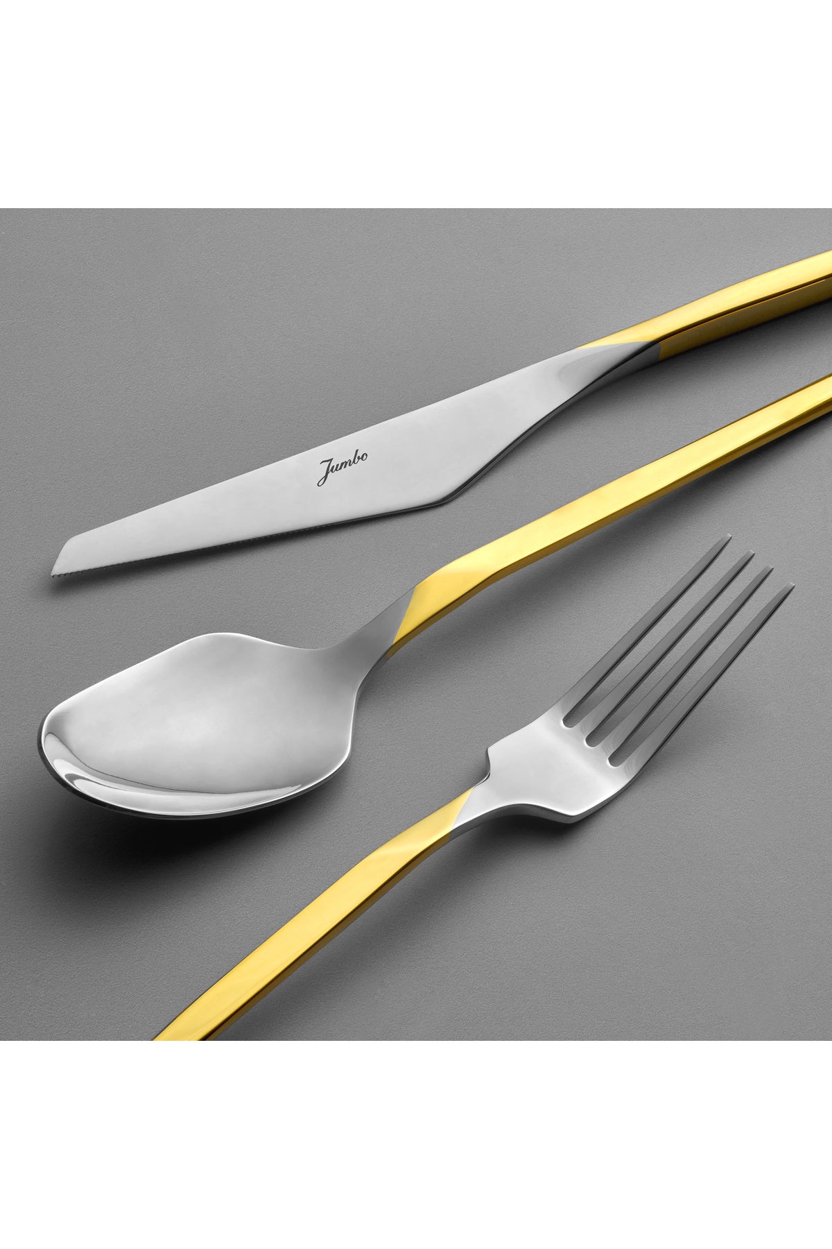 Jumbo 5100 quartz altin 12 Place Setting 84 Piece Flatware Set - MALLTURK