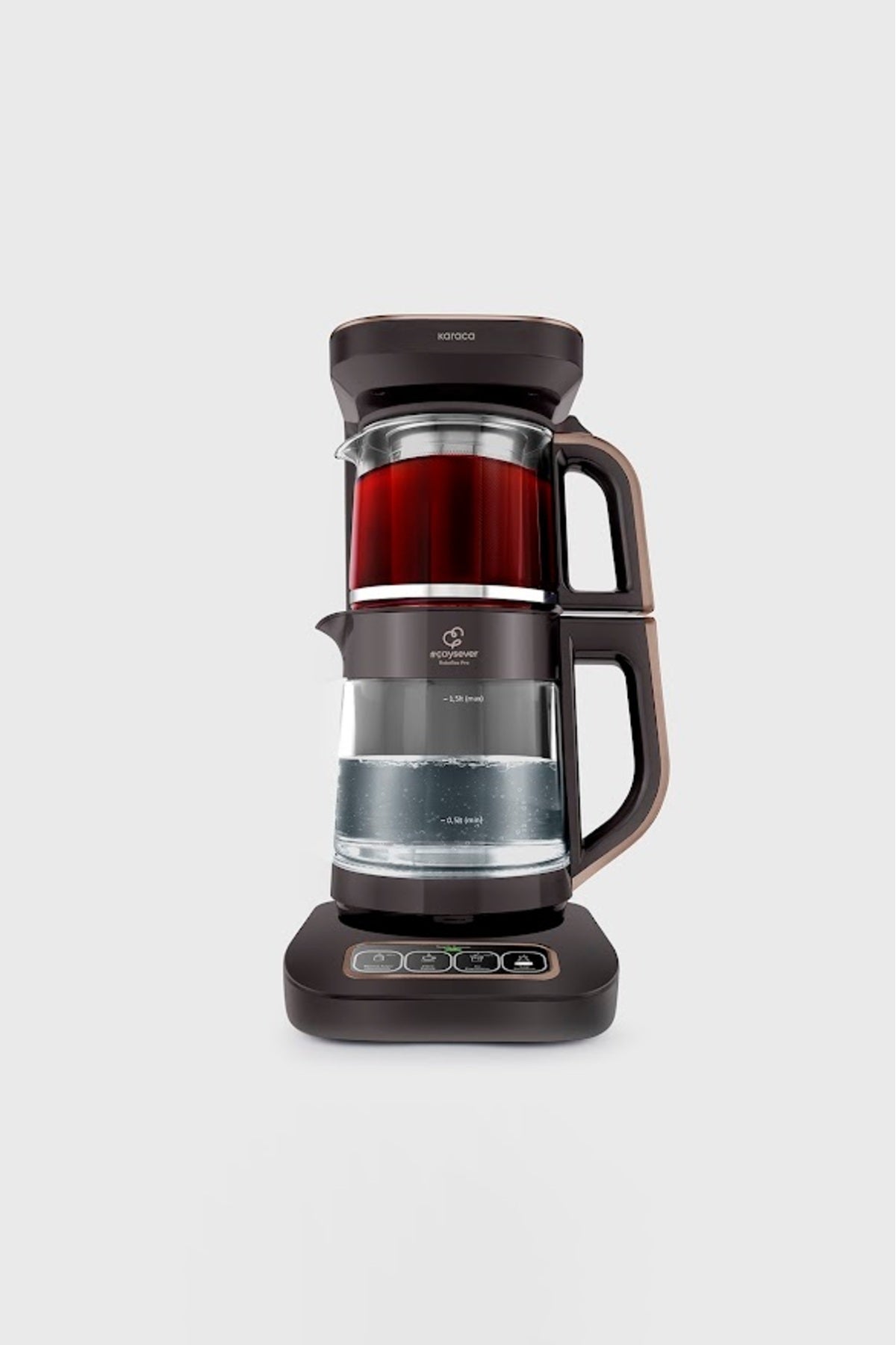 Karaca Tea Lover Robotea Pro 4 in 1 Glass Tea Maker Walnut Brown - MALLTURK