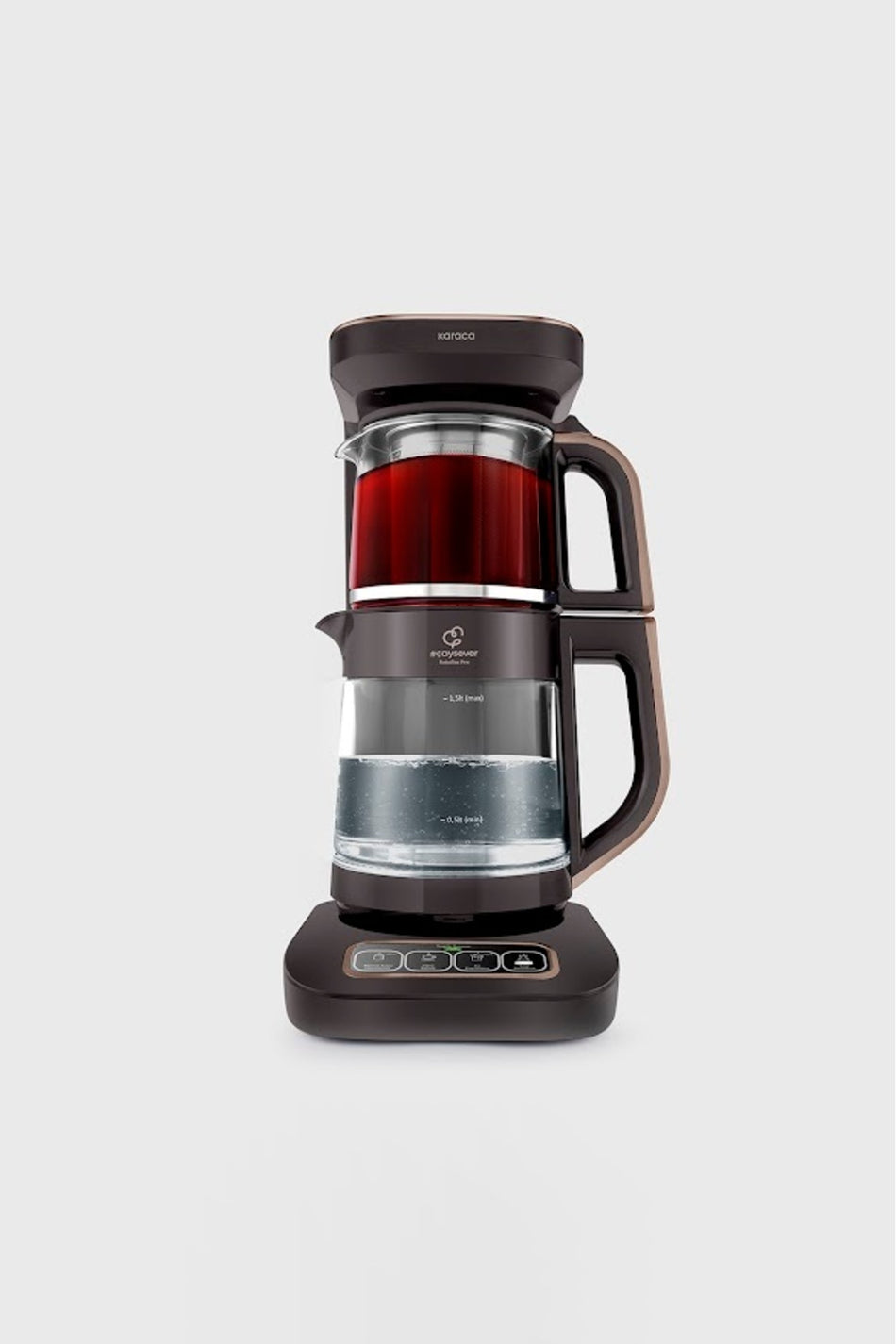 Karaca Tea Lover Robotea Pro 4 in 1 Glass Tea Maker Walnut Brown - MALLTURK