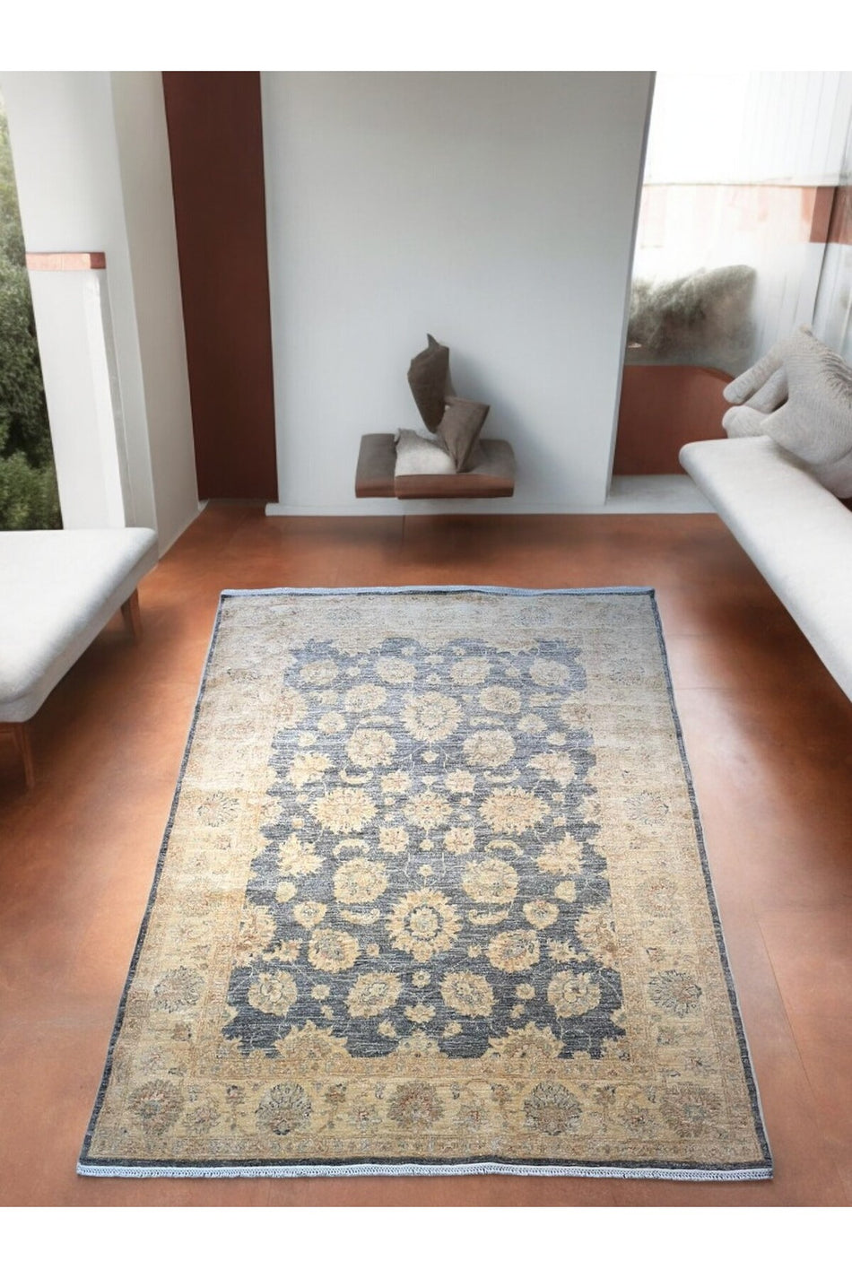 SIRVAN Rug Hand-Woven Afghan Usak Rug - 201x150 - MALLTURK