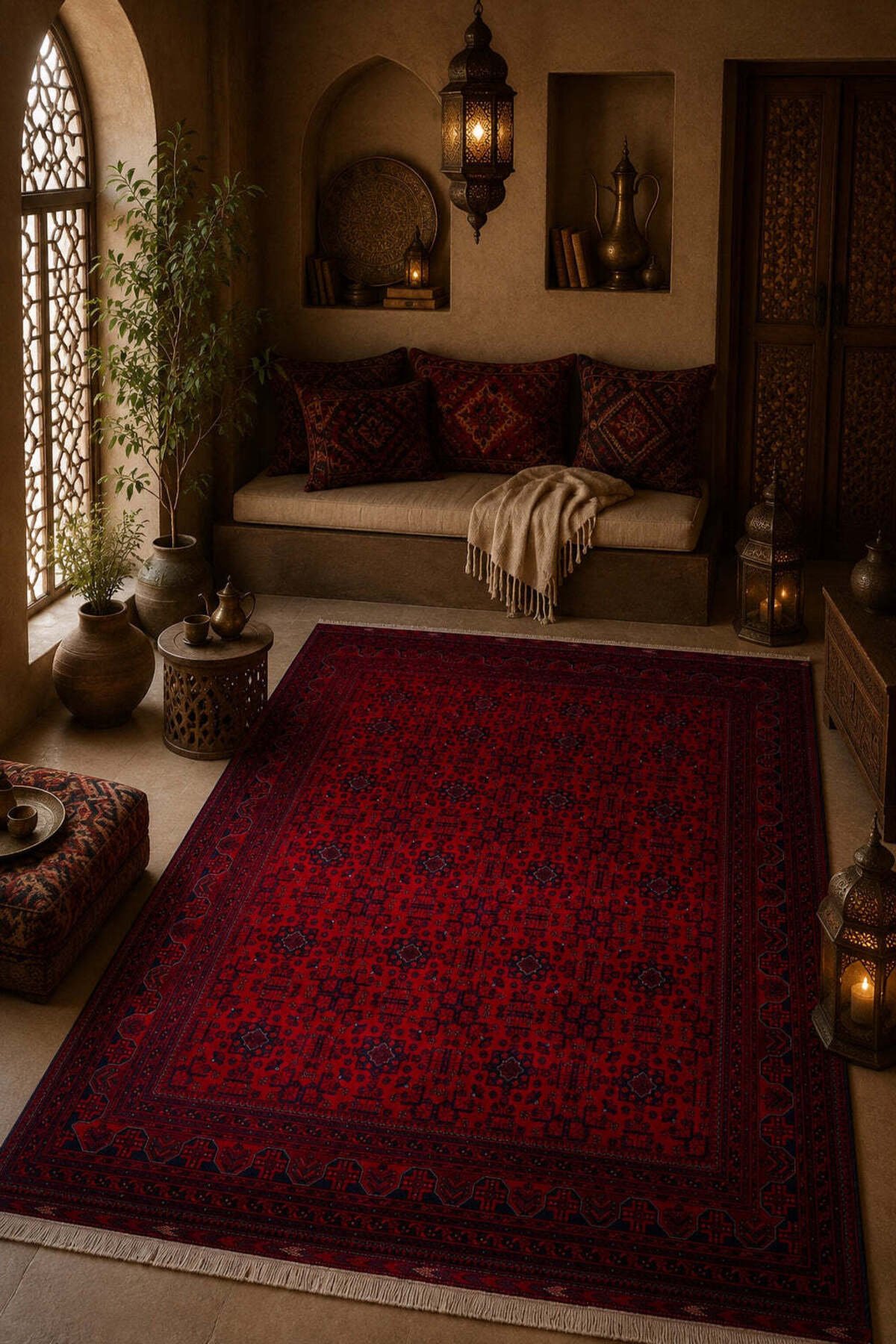 Naar Rug Afgan Bilcik Hand-Woven Wool Rug 202x300 - MALLTURK