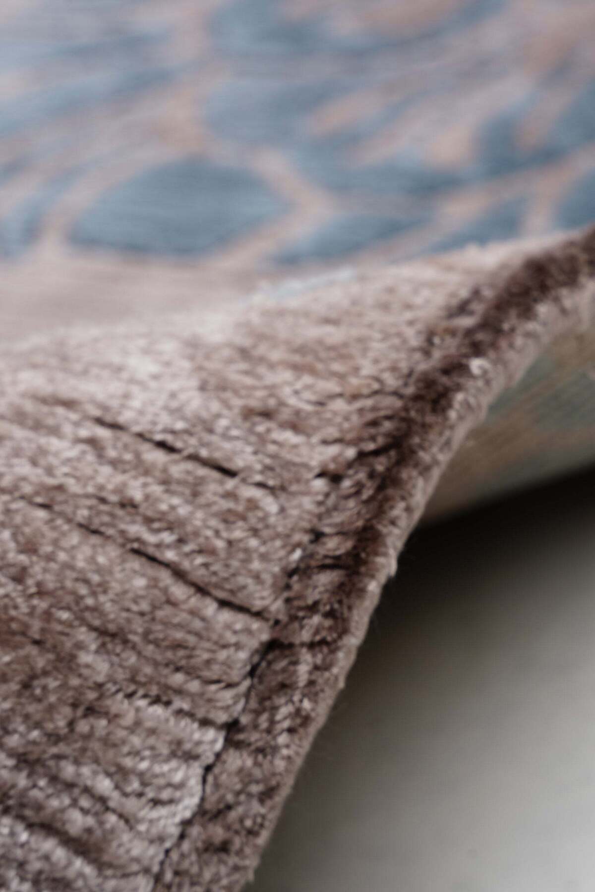 Naar Hali Nepal 3647 Brown/Blue Modern Handwoven Runner Rug 80x300 - MALLTURK