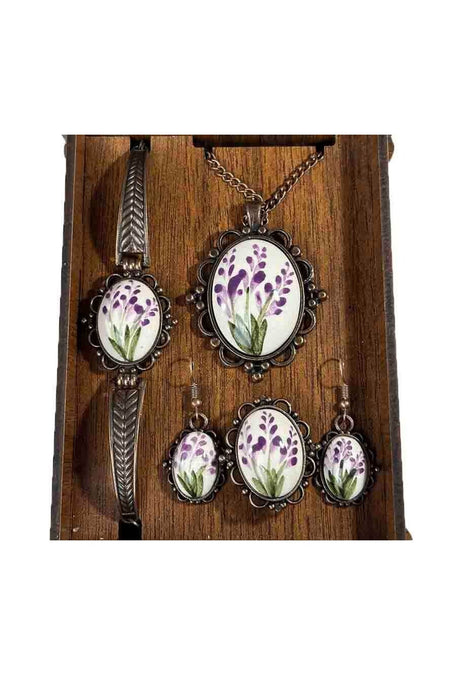 Cini Evi Sumbul Patterned Iznik Tile Jewelry Set - MALLTURK
