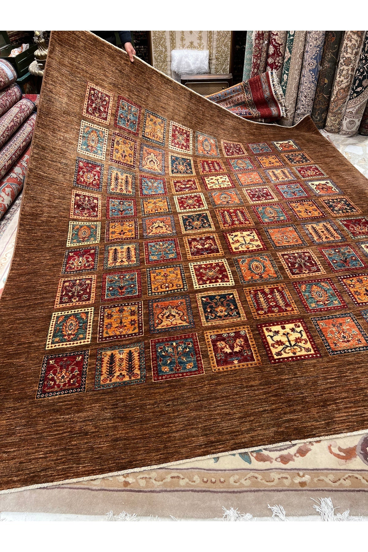 RD RAMAZAN DAG Hand Rug Art Hand-Woven Afgan Rug Binbirgece Design 2.92x2.45 - MALLTURK