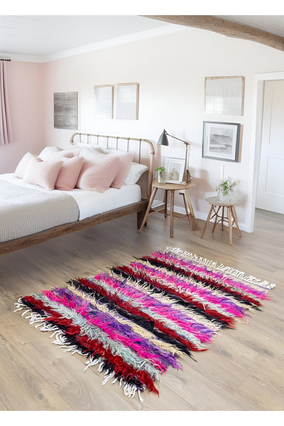 Soho Antiq Dies Colorful Handwoven Tulle Rug 94x149 cm - MALLTURK