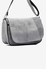 Fubileather Genuine Suede Leather Shoulder Bag with Flap