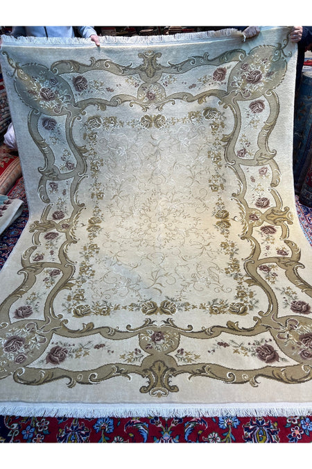 RD RAMAZAN DAG Hand Rug Art Hand-Woven Wool Blend Usak Rug Premium Quality KokBoya Size 270x210 - MALLTURK