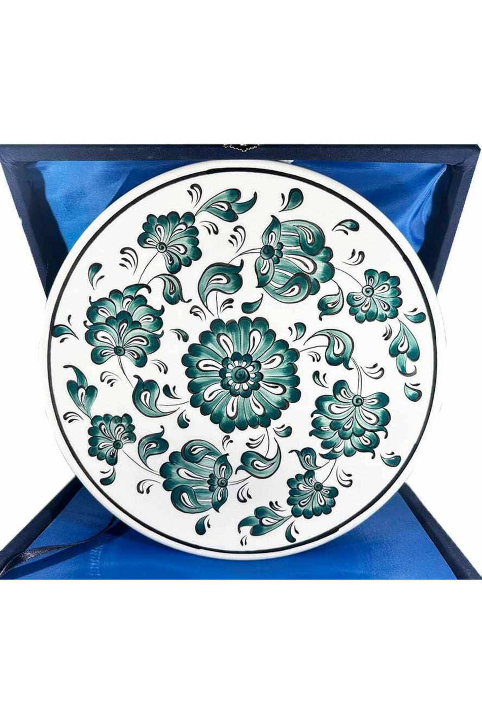 Cini Evi Monochrome Lotus Composition Iznik Plate Minimal Elegance - MALLTURK
