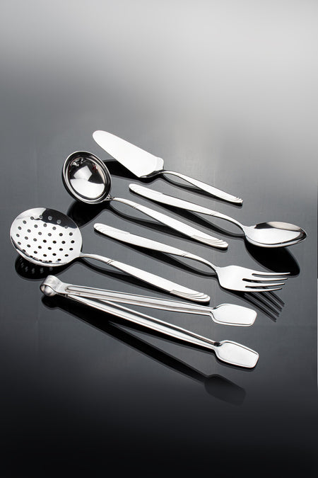 Nehir lizbon Plain 6 Piece Serving Utensil Set - MALLTURK
