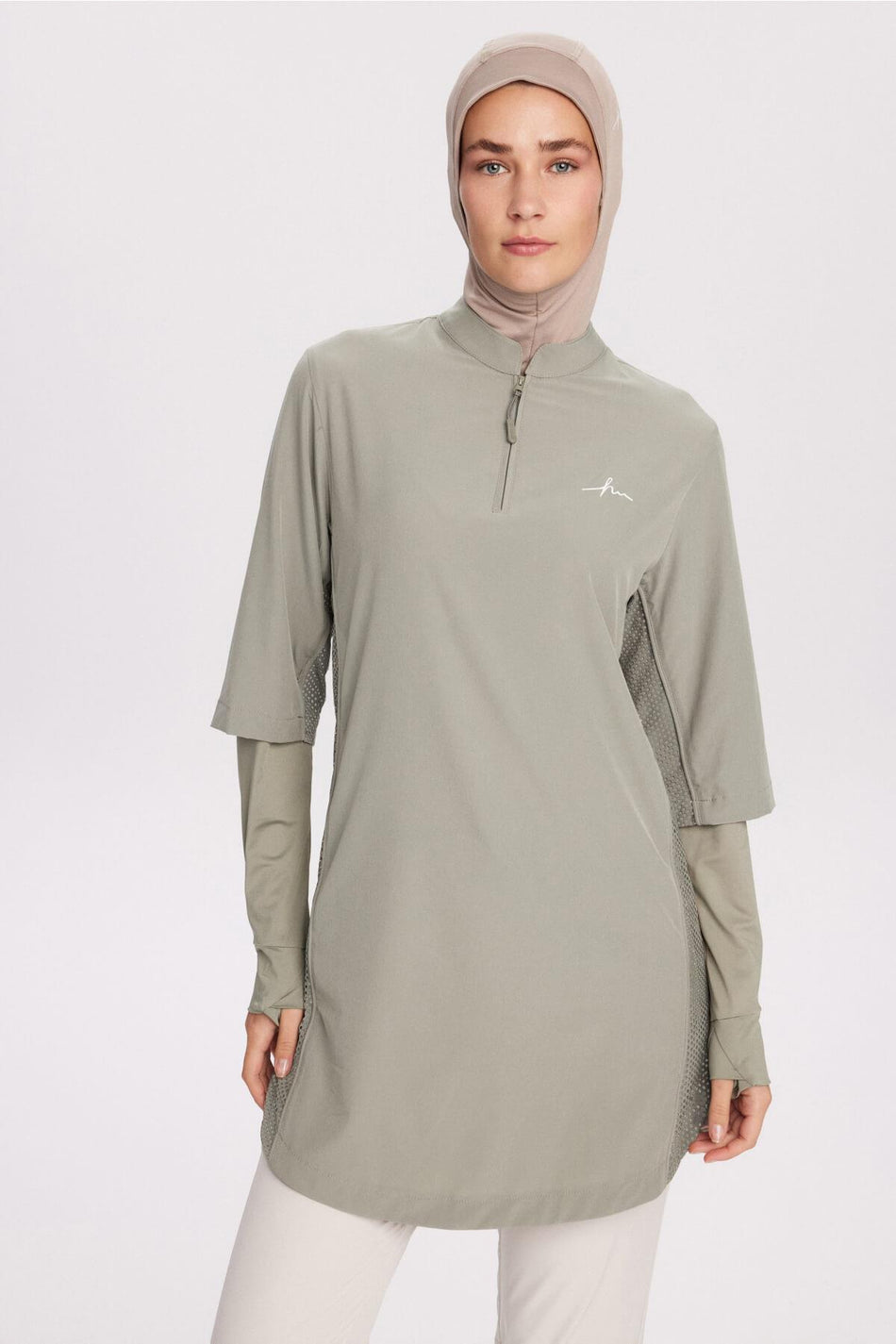 Hasema Active H-Per Fit Laser Cut Detail Mint Modest Training Top ACT-33