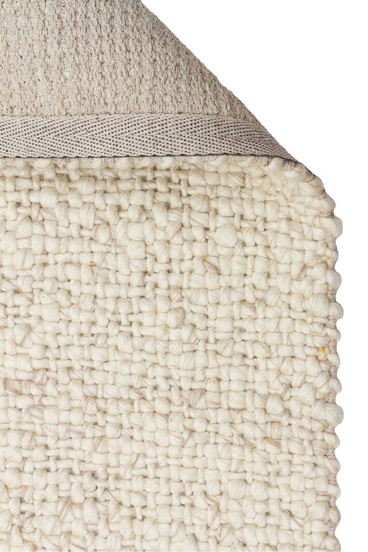 Vog Rug Loopy Hand-Woven Pure Wool and Cotton Rug Scandinavian Style Soft Textured Beige/Gray/Cream Color VogCHK