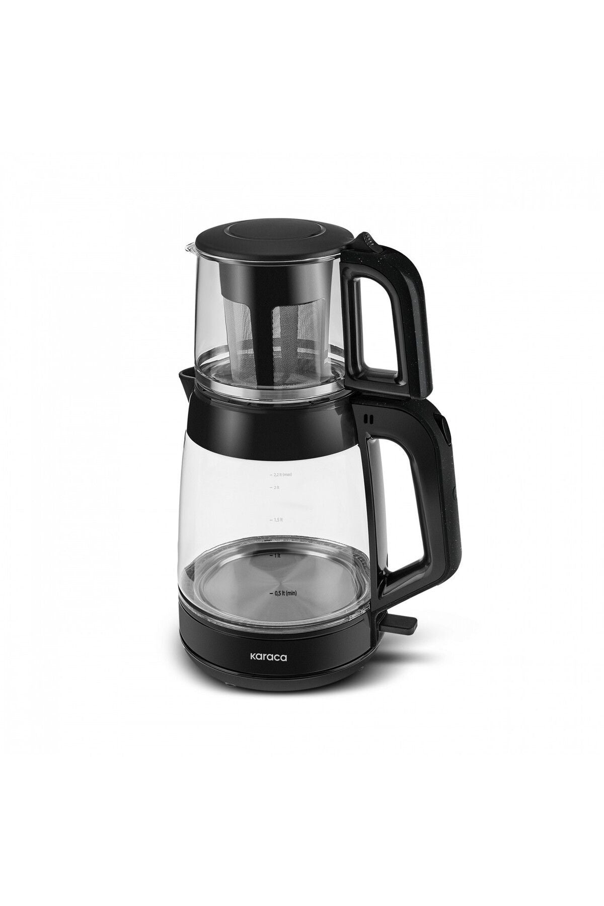 Karaca 2-in-1 3.1 LT Glass Tea and Water Kettle, Space Gray, 1900W - MALLTURK