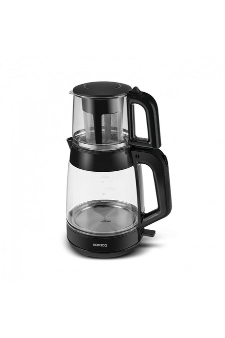 Karaca 2-in-1 3.1 LT Glass Tea and Water Kettle, Space Gray, 1900W - MALLTURK