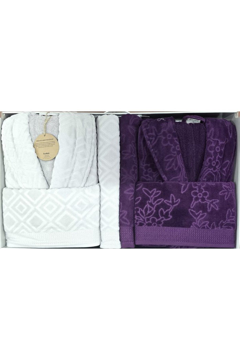 Ozdilek Pastoral Family Bathrobe Set - MALLTURK