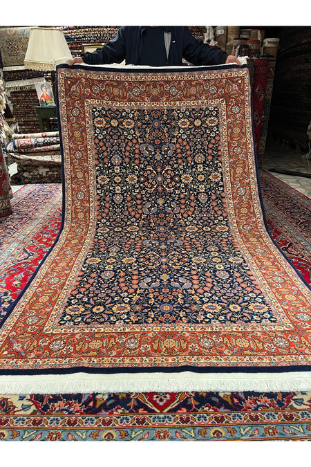 RD RAMAZAN DAG Hand Rug Art Hand-Woven Sumerbank Hereke Rug Signed Seven Mountains Flower Design Size 250x150 - MALLTURK