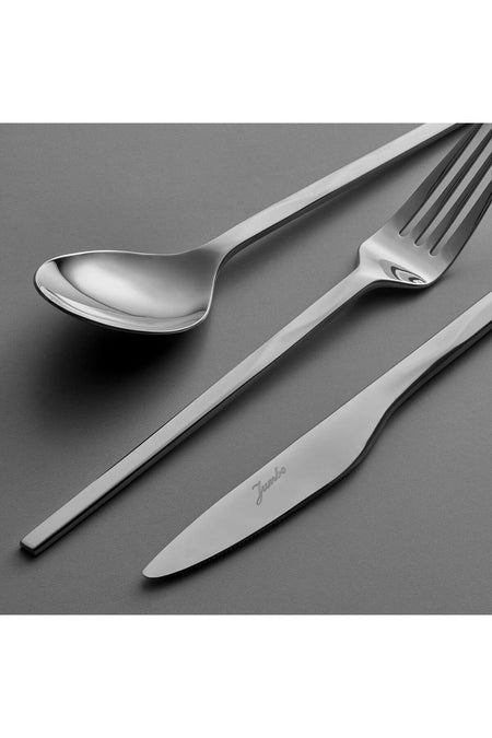Jumbo fluctus 84 Piece 12 Place Setting Steel Flatware Set - MALLTURK